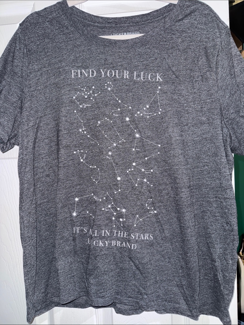 Lucky Brand Gray Constellation Graphic Tee